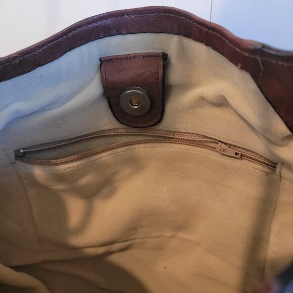 Brown Leather Studded Shoulder Bag - Picture 12 of 13